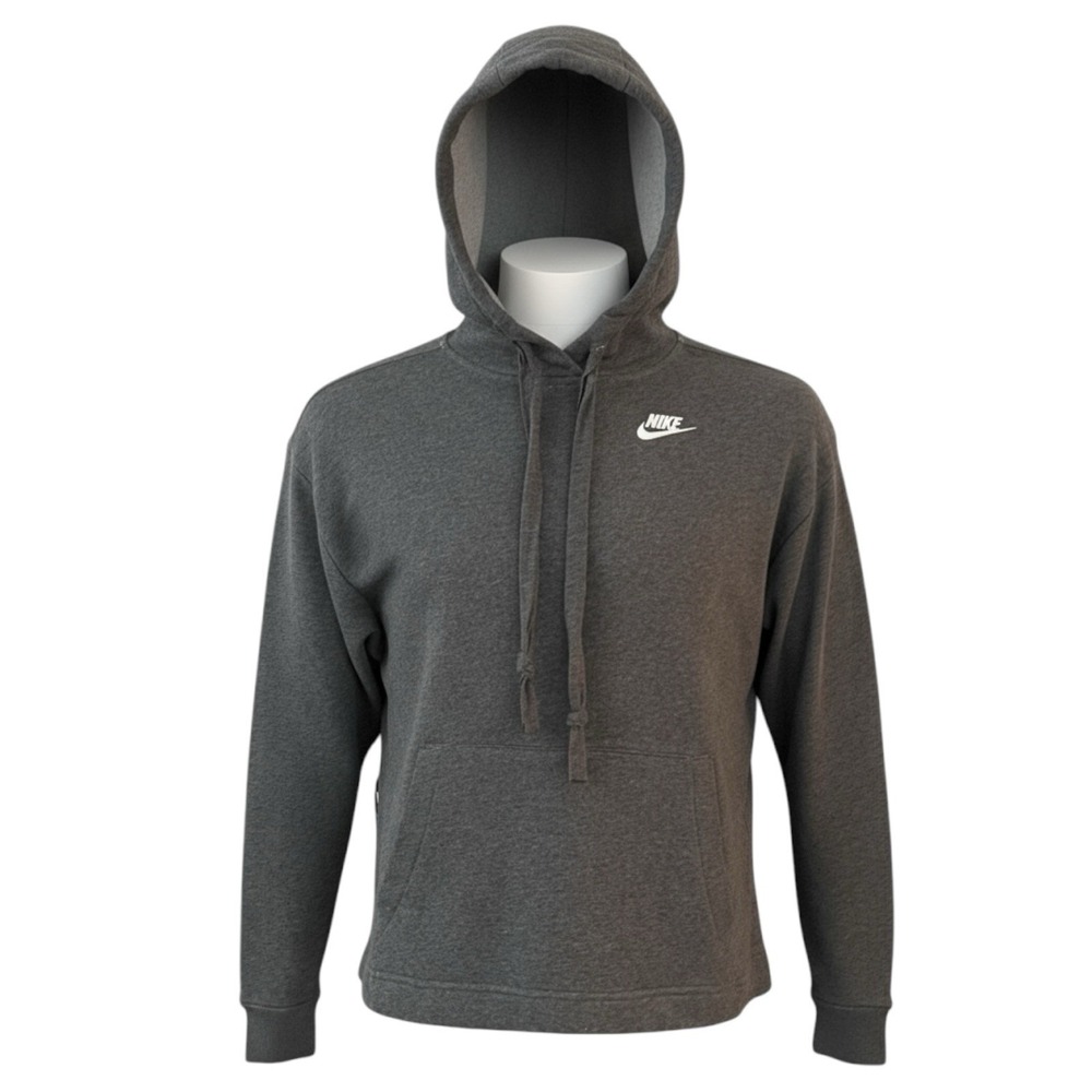 Nike Womens Sportswear Club‎ Fleece Pullover Hoodie Dark Gray XS Side Slit